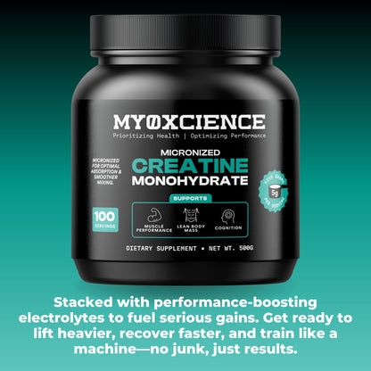 MYOXCIENCE Micronized Creatine | Supports Muscle Performance, Lean Body Mass, & Cognition | 100 Servings MYOXCIENCE buy supplements Au