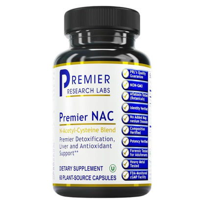 Premier Research Labs Premier NAC - NAC Supplement N-Acetyl Cysteine, N-Acetyl-L-Cysteine, Liver & Immune Support, 300mg NAC Per Capsule - 60 Vegetarian Capsules Premier Research LabsBuy Supplements Australia
