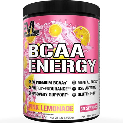 Evlution EVL BCAAs Amino Acids Powder - BCAA Energy Pre Workout Powder for Muscle Recovery Lean Growth and Endurance - Rehydrating Post Workout Recovery