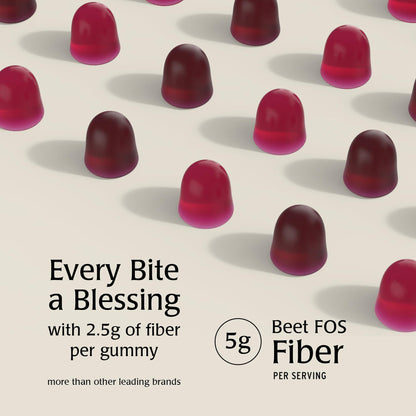 Blessments - Prebiotic Fiber Gummies for Adults & Kids with No Added Sugar- 5g (60 Count) High Fiber Supplement Gummies - Vegan - Keto Friendly - Digestive Health Supplements