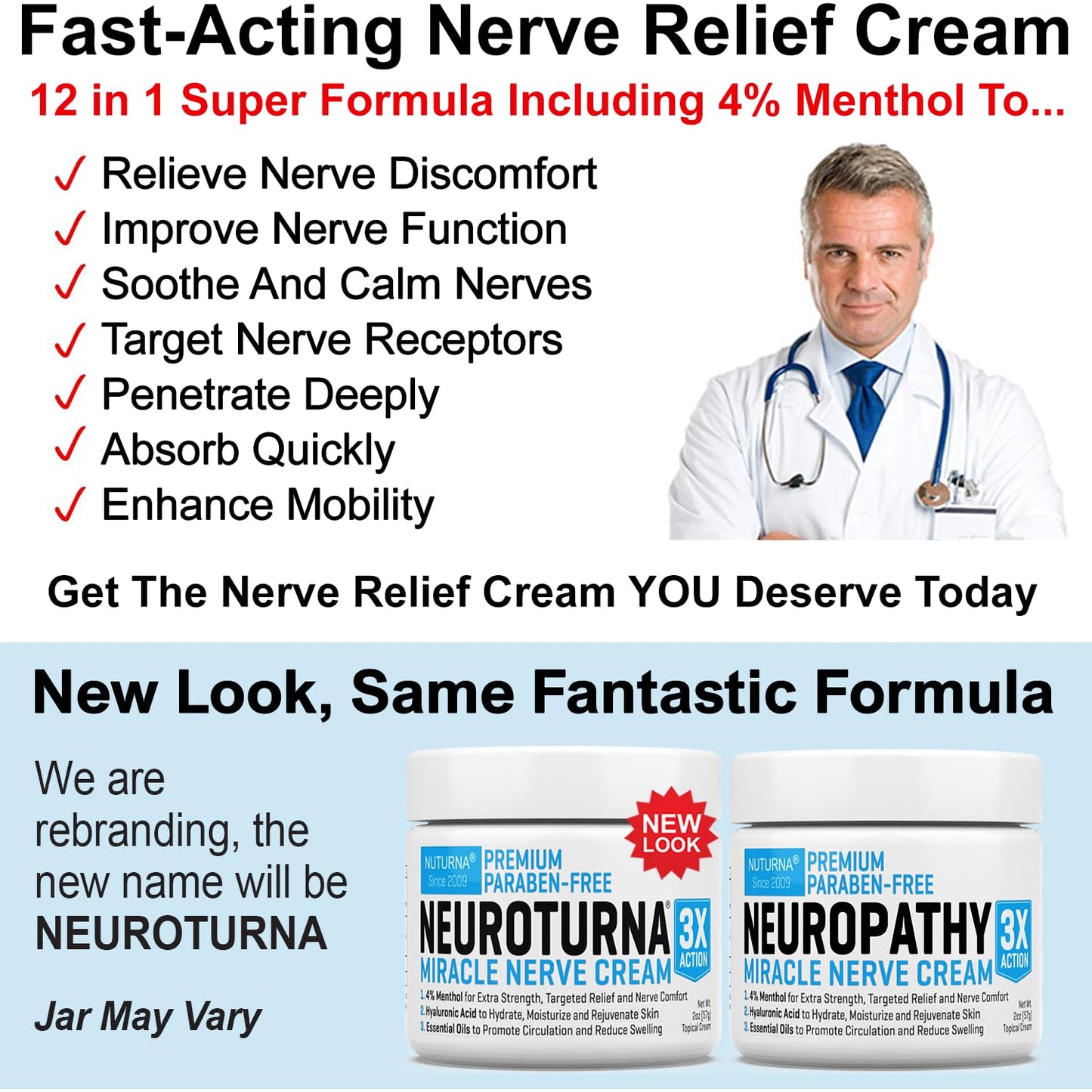 Neuropathy Nerve Relief Cream - Premium Nerve Cream 3X Action for Targeted Relief and Soothing Nerve Comfort - Maximum Strength with 4% Menthol, MSM for Feet Hands Legs Toes & Back - Extra Large 6 Oz NuturnaBuy Supplements Australia