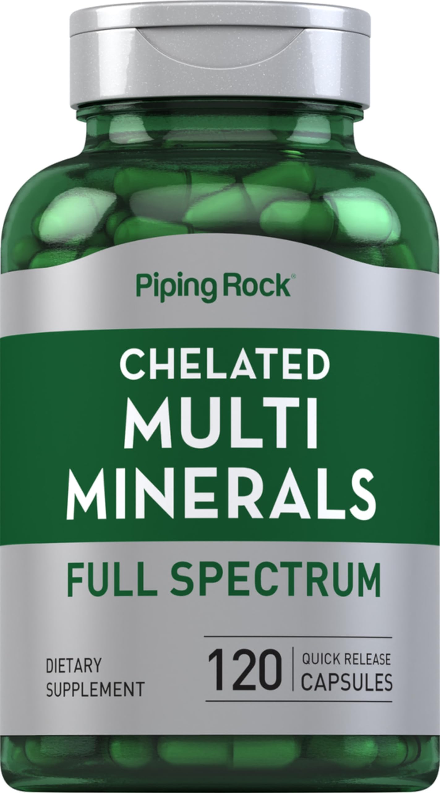 Piping Rock Mega Multi Mineral Chelated Supplement | 120 Capsules | for Men and Women | Iron Free | Non-GMO, Gluten Free Piping RockBuy Supplements Australia