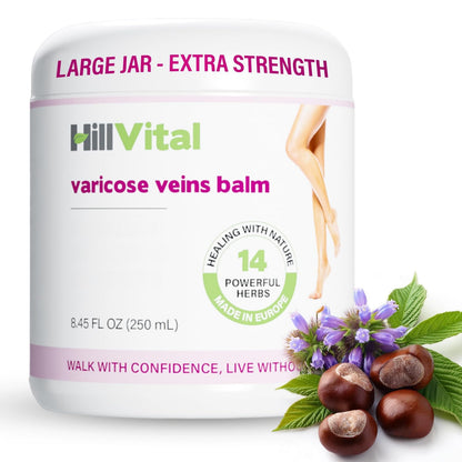 Hill Vital Natural Solutions HillVital Herbal Leg Care Balm with Horse Chestnut – Lightweight Botanical Cream for Daily Skin Care & Massage, Non-Greasy Formula for Legs & Body, 250 ml Hill Vital Natural SolutionsBuy Supplements Australia