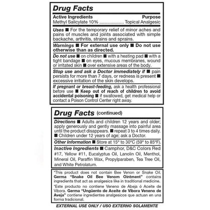 Aceite de Vibora con Veneno de Aveja 3 oz. GermaBuy Supplements Australia
