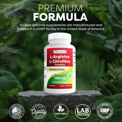 Best Naturals L-Arginine L-Citruline Complex Tablets, 250 Count