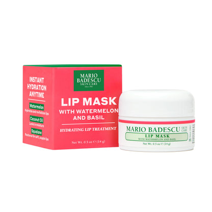 Mario Badescu Lip Mask with Watermelon & Basil for All Skin Types, Overnight Lip Treatment