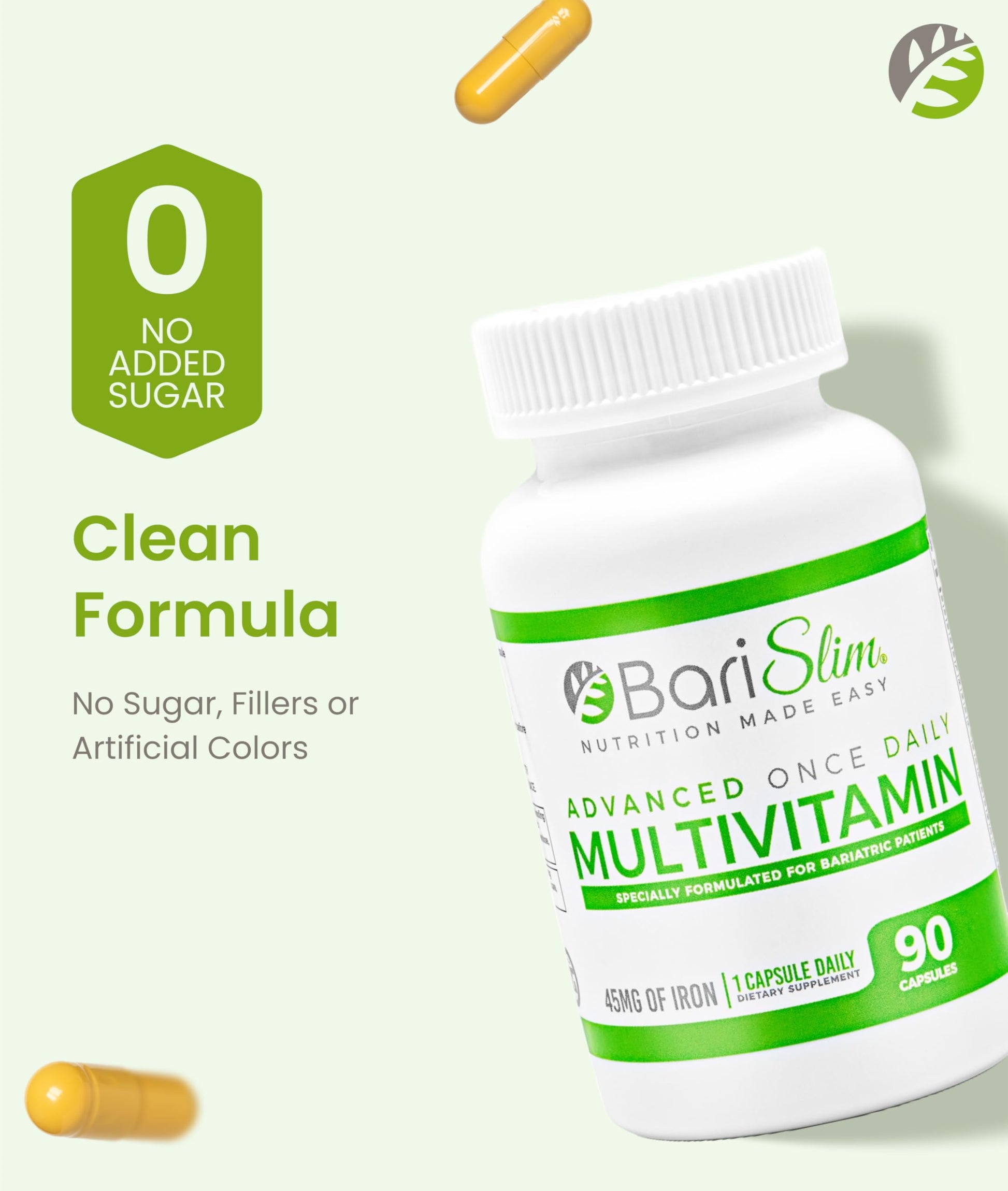 BariSlim Advanced Once Daily Bariatric Multivitamin Capsule - 45 mg of Iron - Bariatric Vitamin for Post Bariatric Surgery Including Gastric Bypass and Gastric Sleeve | 90 Day Supply BariSlim buy supplements Au