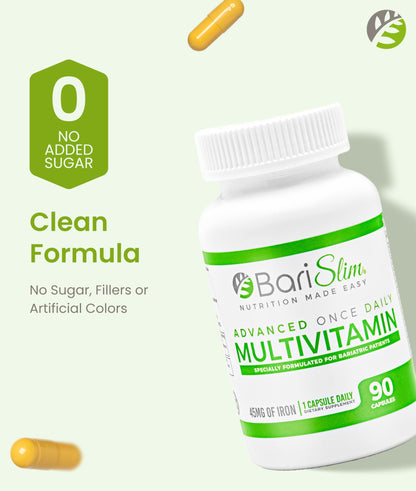 BariSlim Advanced Once Daily Bariatric Multivitamin Capsule - 45 mg of Iron - Bariatric Vitamin for Post Bariatric Surgery Including Gastric Bypass and Gastric Sleeve | 90 Day Supply BariSlim buy supplements Au