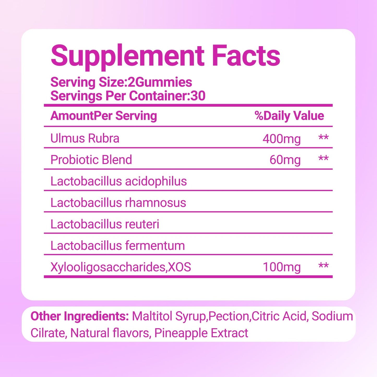 Le Tian Xian Her Juicy Feminine Probiotics Gummies for Women with Slippery Elm, Prebiotics & Lactobacillus - for pH Balance & Digestive Health, Tropical Pineapple Flavor, 60 Count Le Tian Xian buy supplements Au