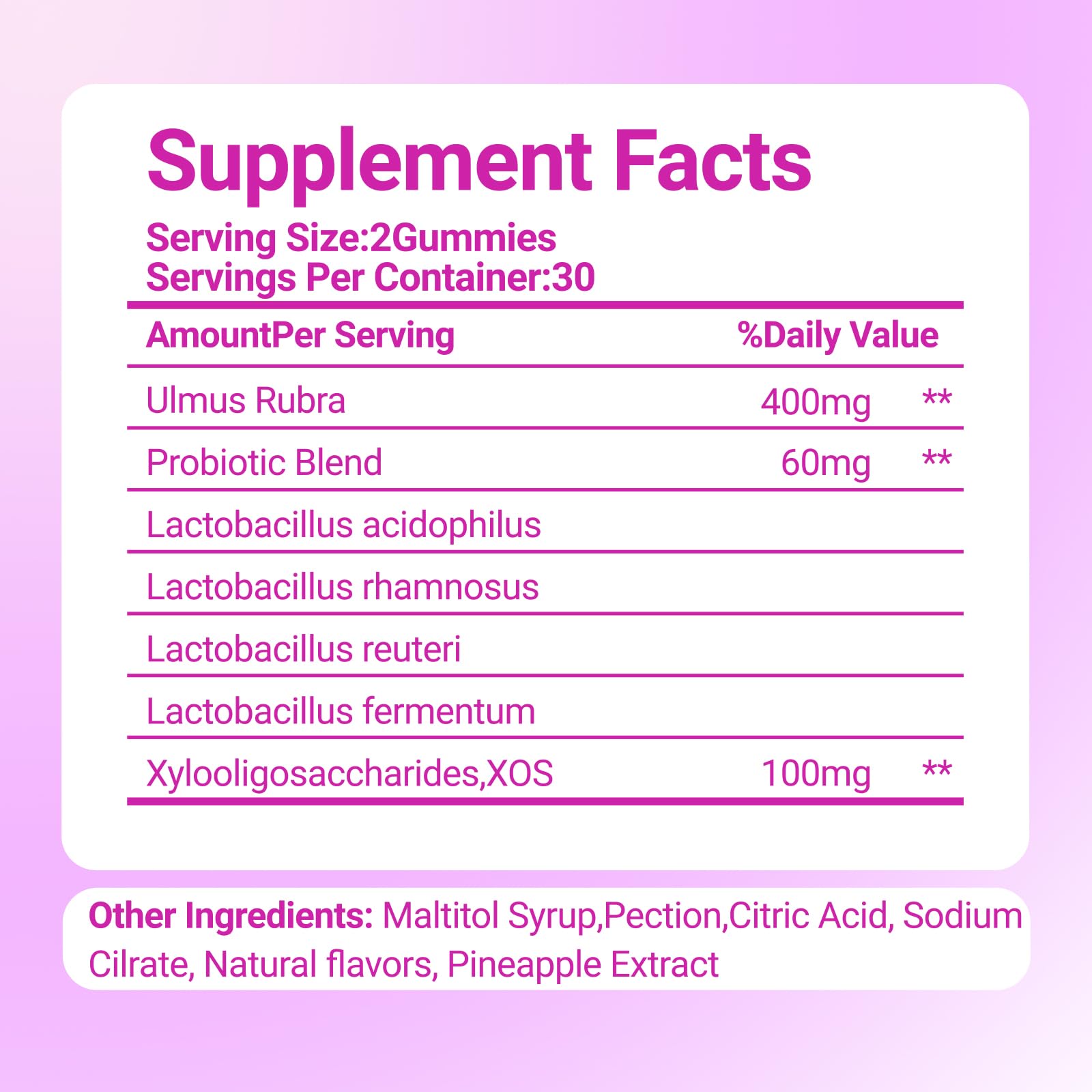 Le Tian Xian Her Juicy Feminine Probiotics Gummies for Women with Slippery Elm, Prebiotics & Lactobacillus - for pH Balance & Digestive Health, Tropical Pineapple Flavor, 60 Count Le Tian Xian buy supplements Au