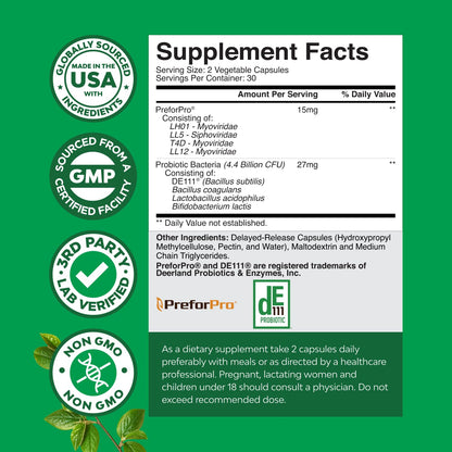 Prebiotics and Probiotics Gut Health Supplement-Super Potent Digestive Health Acidophilus Probiotic Capsules with Men & Womens Probiotics & Prebiotics