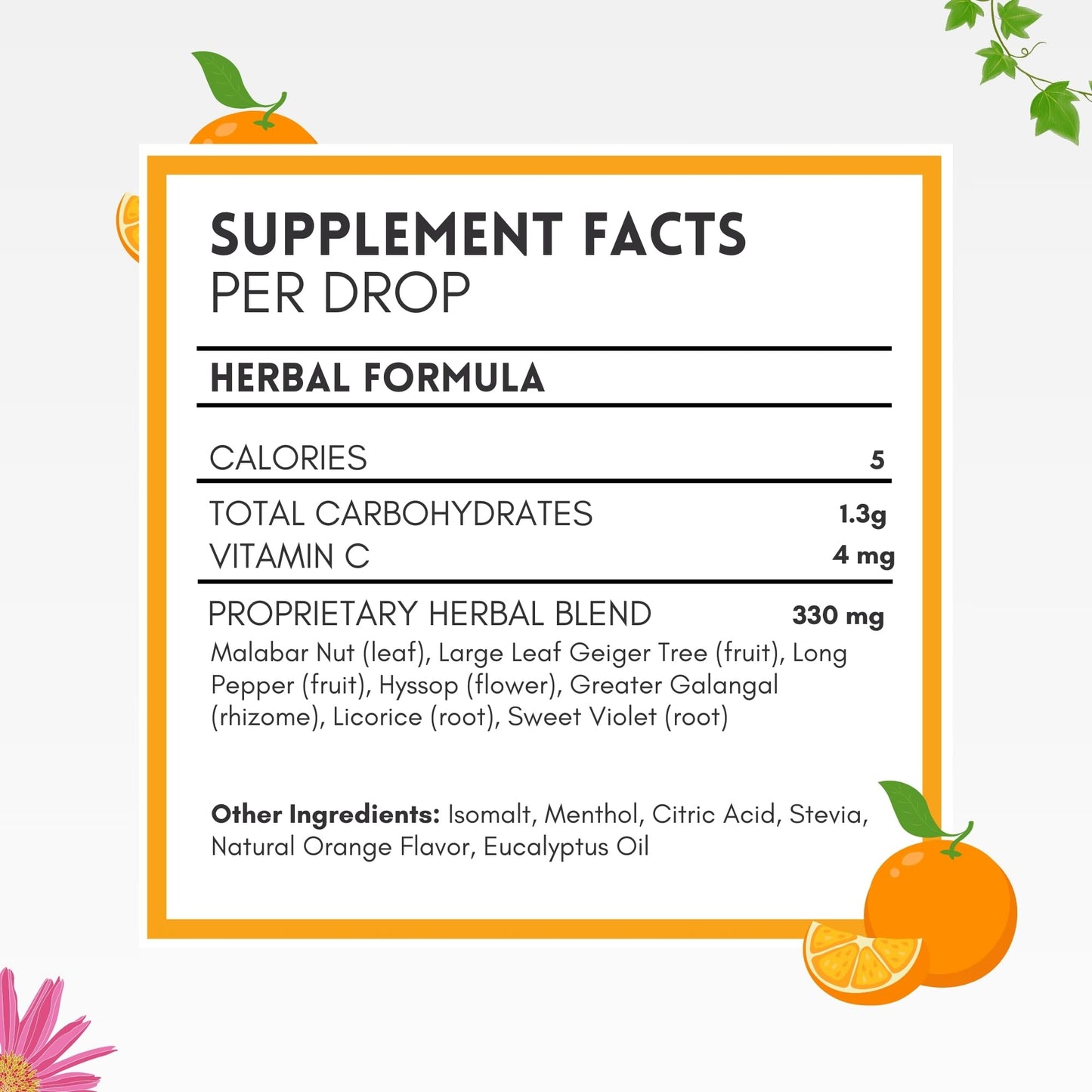 HERBION Naturals Cough Drops with Orange Flavor, Sugar-Free with Stevia, Soothes Cough, for Adults and Children Over 6 Years – Pack of 5(125 Lozenges)