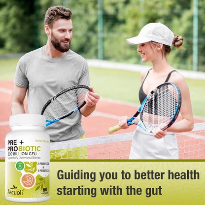 Probiotics for Women & Men - 300 Billion CFU, 24 Strains + 15 Organic Herbs Prebiotics Blend, Daily Probiotic for Digestive Health, Immune, Gut, Bloating