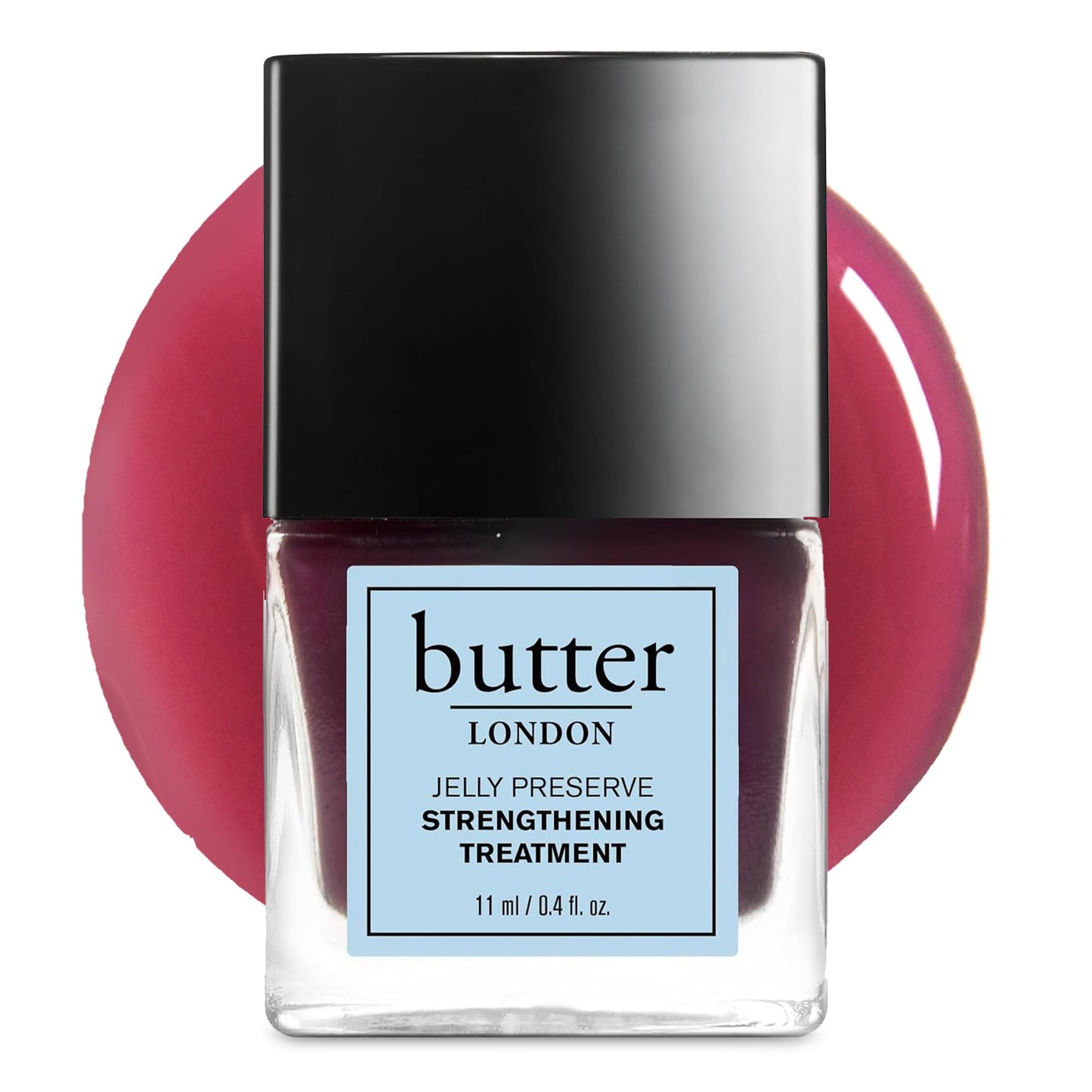 butter LONDON Nail Strengthener for Damaged Nails, Jelly Preserve (Victoria Plum) - Purple Translucent Finish Nail Polish Strengthens, Nourishes