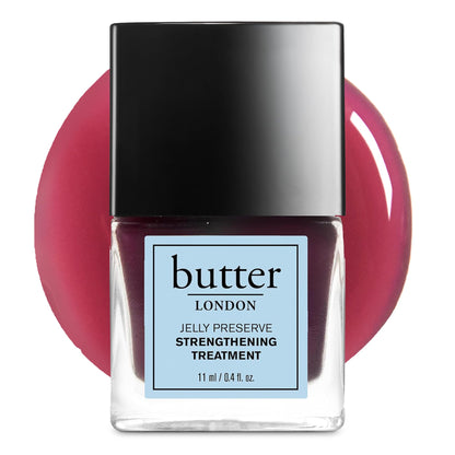 butter LONDON Nail Strengthener for Damaged Nails, Jelly Preserve (Victoria Plum) - Purple Translucent Finish Nail Polish Strengthens, Nourishes