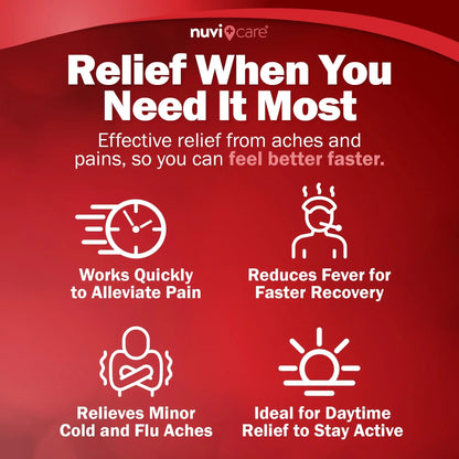 NUVICARE Acetaminophen 500mg Extra Strength Pain Relief - Compare to Tylenol Extra Strength Pain Reliever & Fever Reducer - 500mg Tablets for Adults for Headaches (100 Caplets) NUVICAREBuy Supplements Australia
