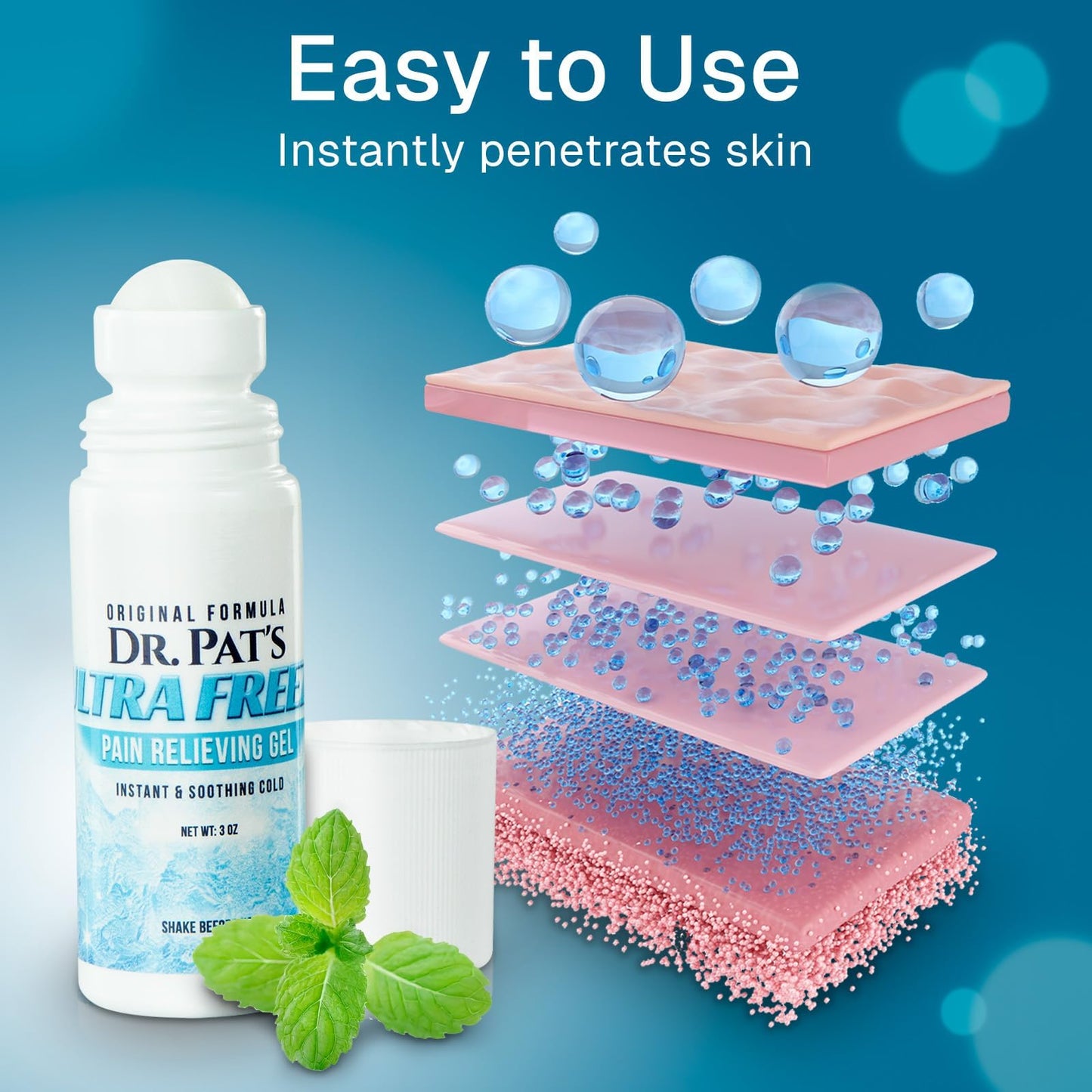 Ultra Freeze Roll-On Pain Relief Gel (3oz) - Joint & Muscle Therapy Rub for Arthritis, Neuropathy, Foot, and Joint - Cooling Topical Anti-Inflammatory (2 Pack) Ultra FreezeBuy Supplements Australia