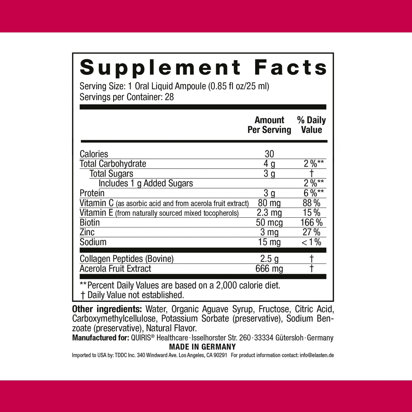 ELASTEN Clinically Tested Collagen Complex for Radiant Skin from Within – Reduces Fine Lines – Supports Healthy Connective Tissue – 28 Liquid Collagen Ampoules (0.85 fl oz / 25 ml Each) Elasten buy supplements Au