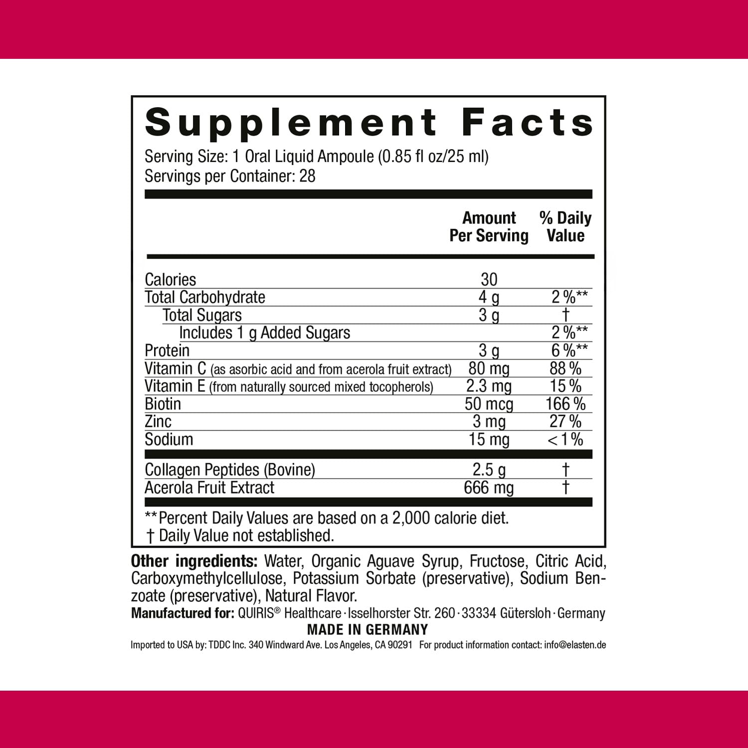 ELASTEN Clinically Tested Collagen Complex for Radiant Skin from Within – Reduces Fine Lines – Supports Healthy Connective Tissue – 28 Liquid Collagen Ampoules (0.85 fl oz / 25 ml Each) Elasten buy supplements Au