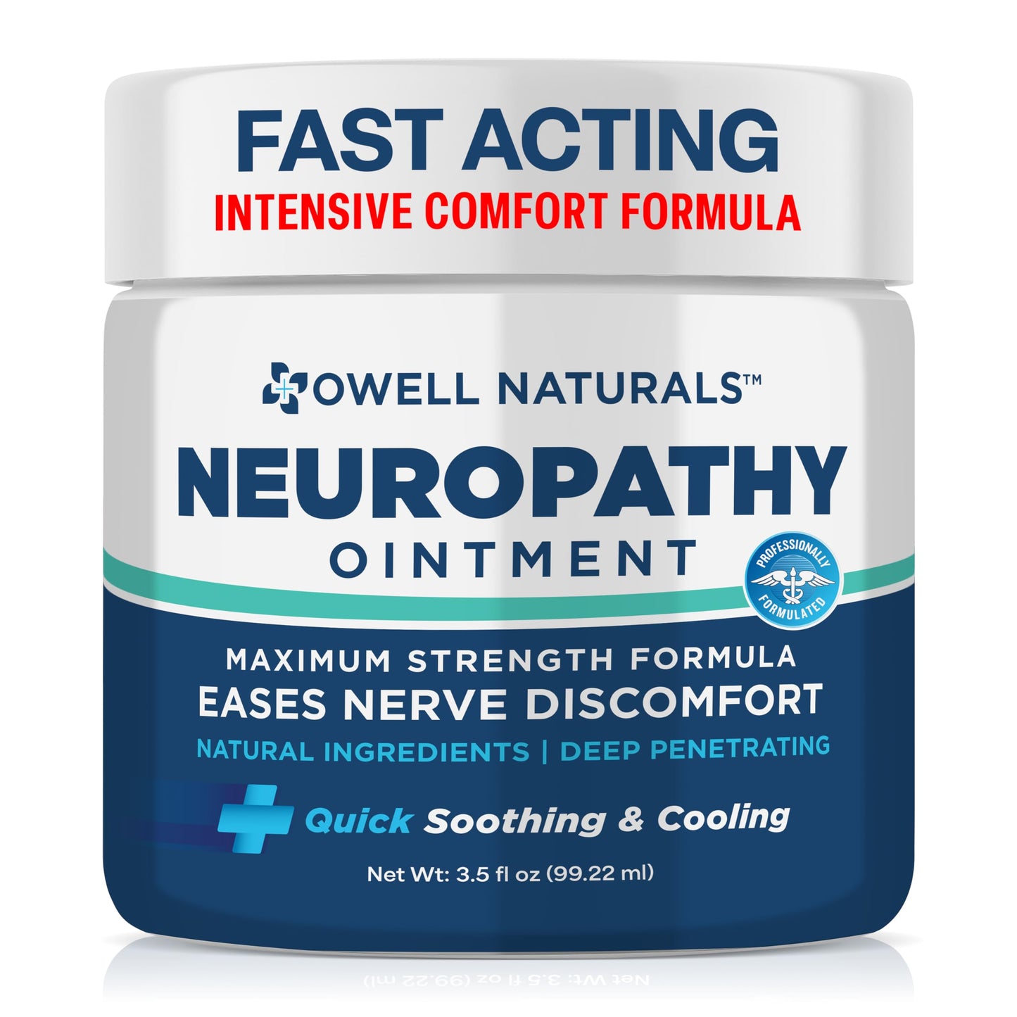 Owell Naturals Neuropathy Nerve Ointment for Feet, Fingers, Hands, Toes, Back, Legs & Arms - Fast-Acting Formula, Max Strength, Cooling Effect, 3.5 Fl Oz Owell NaturalsBuy Supplements Australia