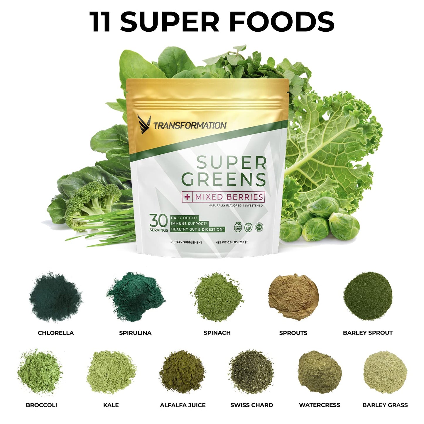 Transformation Super Greens Superfood Powder & Performance Insulated Shaker Bottle | Immune & Energy Support | Made with Natural Ingredients | Detoxifying & Alkalizing Minerals SPR BODY buy supplements Au