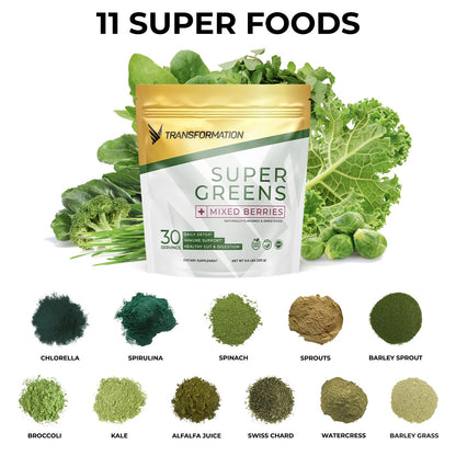 Transformation Super Greens Superfood Powder & Performance Insulated Shaker Bottle | Immune & Energy Support | Made with Natural Ingredients | Detoxifying & Alkalizing Minerals SPR BODY buy supplements Au