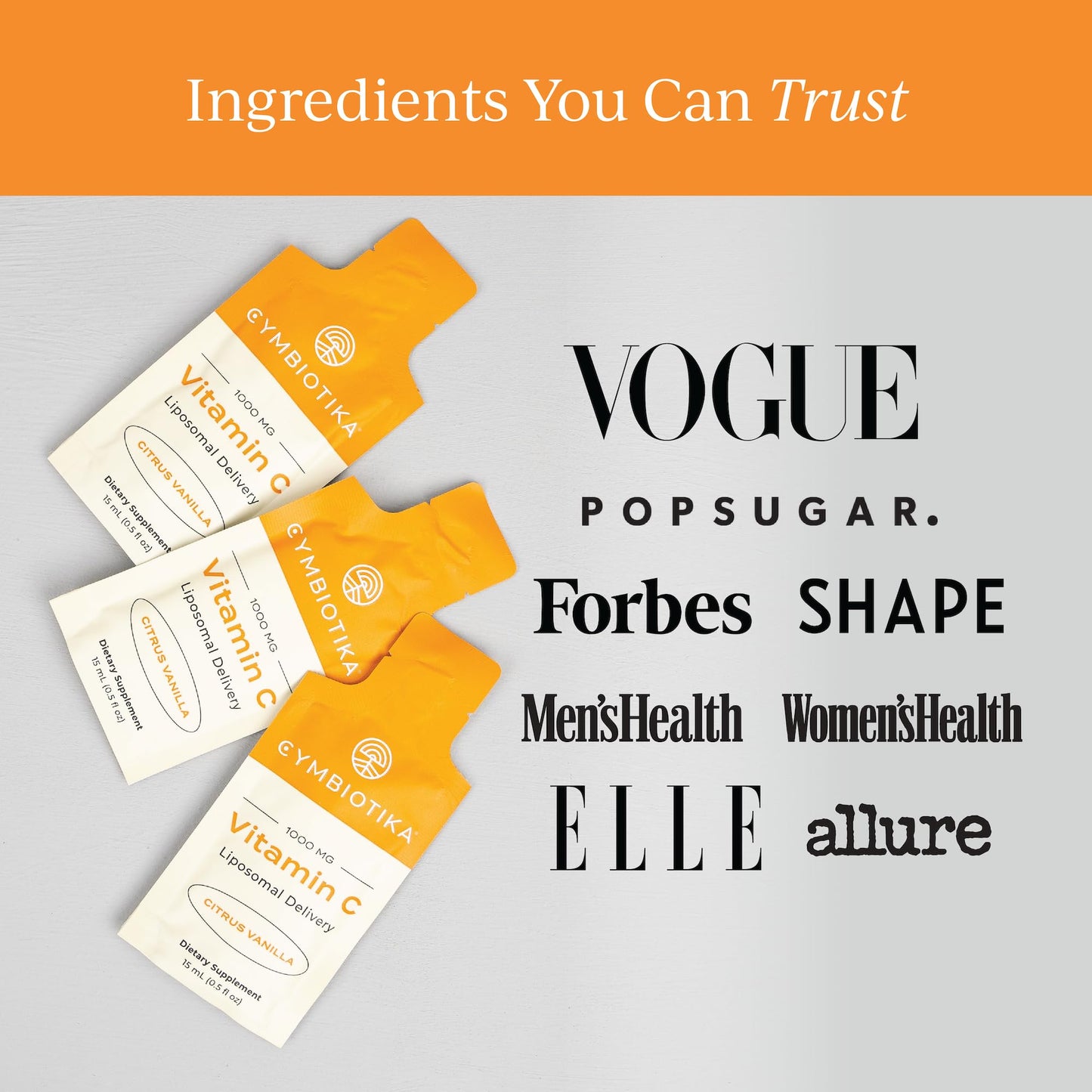 CYMBIOTIKA Vitamin C Individual Packets, Liposomal Delivery, Supplement for Immune Support, Collagen Boost, & Healthy Aging