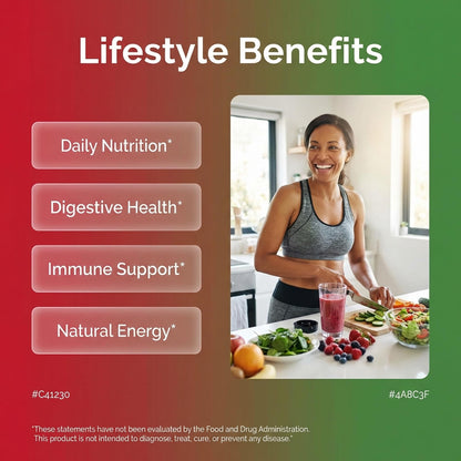 Clean Nutraceuticals Fruits and Veggies Supplement Reds & Green Superfood - Balance of Over 70 Fruit & Vegetable Supplements Capsules with Probiotics Prebiotics