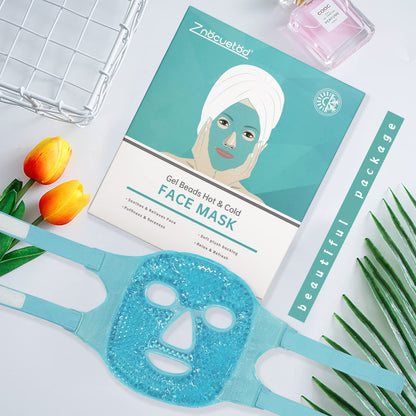 Cold Face Eye Mask Ice Pack Reduce Facial Puff, Dark Circles, Gel Hot Heat Cold Compress Pack, Face SPA Gift for Woman Sleeping