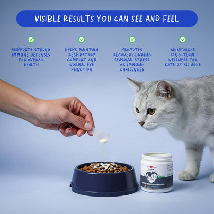 L-Lysine Supplement for Cats 900mg/scoop - Cat Supplement for Sneezing and Runny Nose, Cold, Immune Support, Eye Function