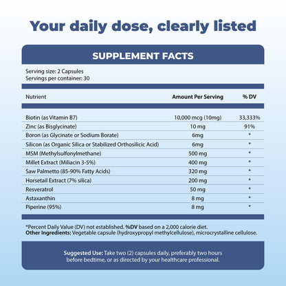 Michelle Peiret BM10 Max | Boron Supplement for Men & Women | Boron Complex with Zinc, Biotin 10,000 mcg, MSM, Silica, Saw Palmetto | Hair Skin & Nails + Trace Mineral Support | 60 Veg Capsules Michelle PeiretBuy Supplements Australia