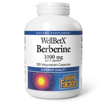 Natural Factors WellBetX Berberine - Daily Supplement Supports Metabolic Health - Formula Supports Healthy Heart - Gluten-Free & Vegan