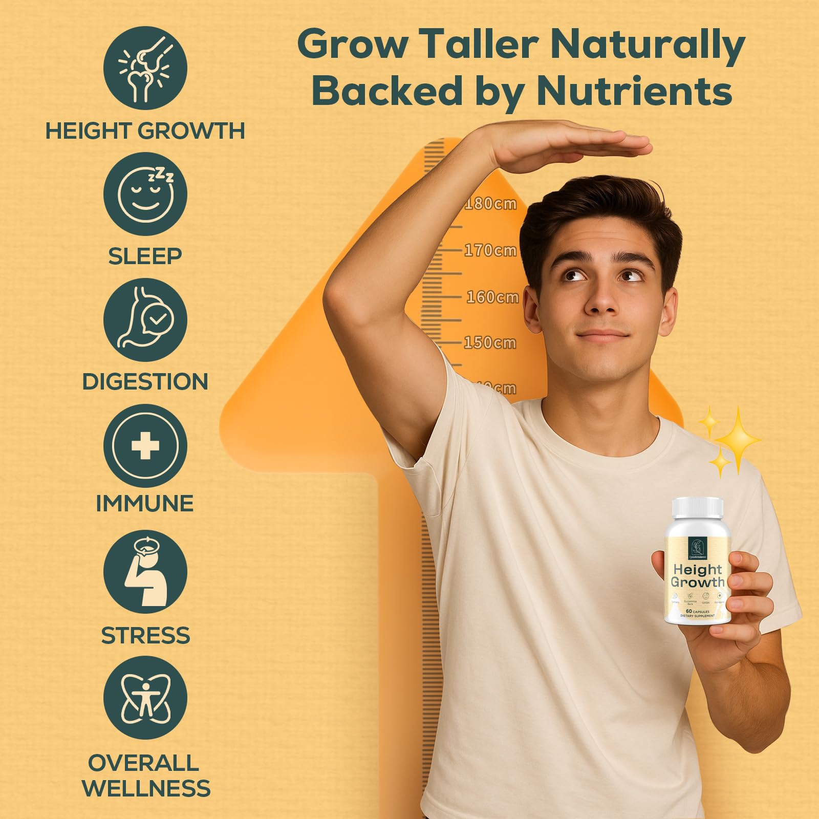 CystoRebalance 25-in 1 Bone Strength Supplement - for Natural Growth, Digestion and Stress - High Absorption - Calcium, Magnesium, Zinc, Ashwaganda and Multivitamins for Age 12+ | 60 Caps CystoRebalance buy supplements Au