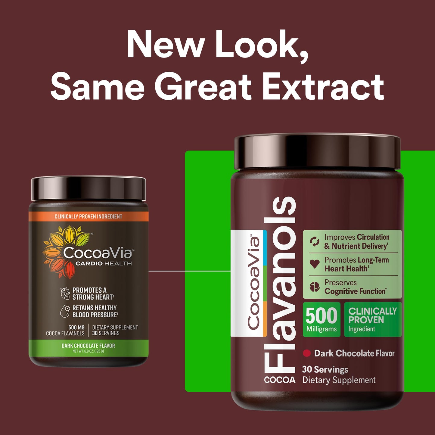 CocoaVia Cocoa Flavanols 500mg – Heart and Brain Support, High Flavanol Cocoa Powder