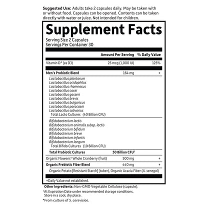 Garden of Life Dr. Formulated Probiotics Prostate+ - Acidophilus and Probiotic Supports Healthy Prostate and Digestive Balance - Shelf Stable