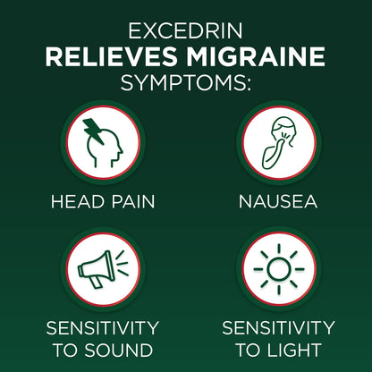 Excedrin Migraine Relief Caplets for Migraine Symptoms, Acetaminophen 250mg, Aspirin 250mg, Caffeine 65mg, Pain Reliever, 24 Count Excedrin buy supplements Au