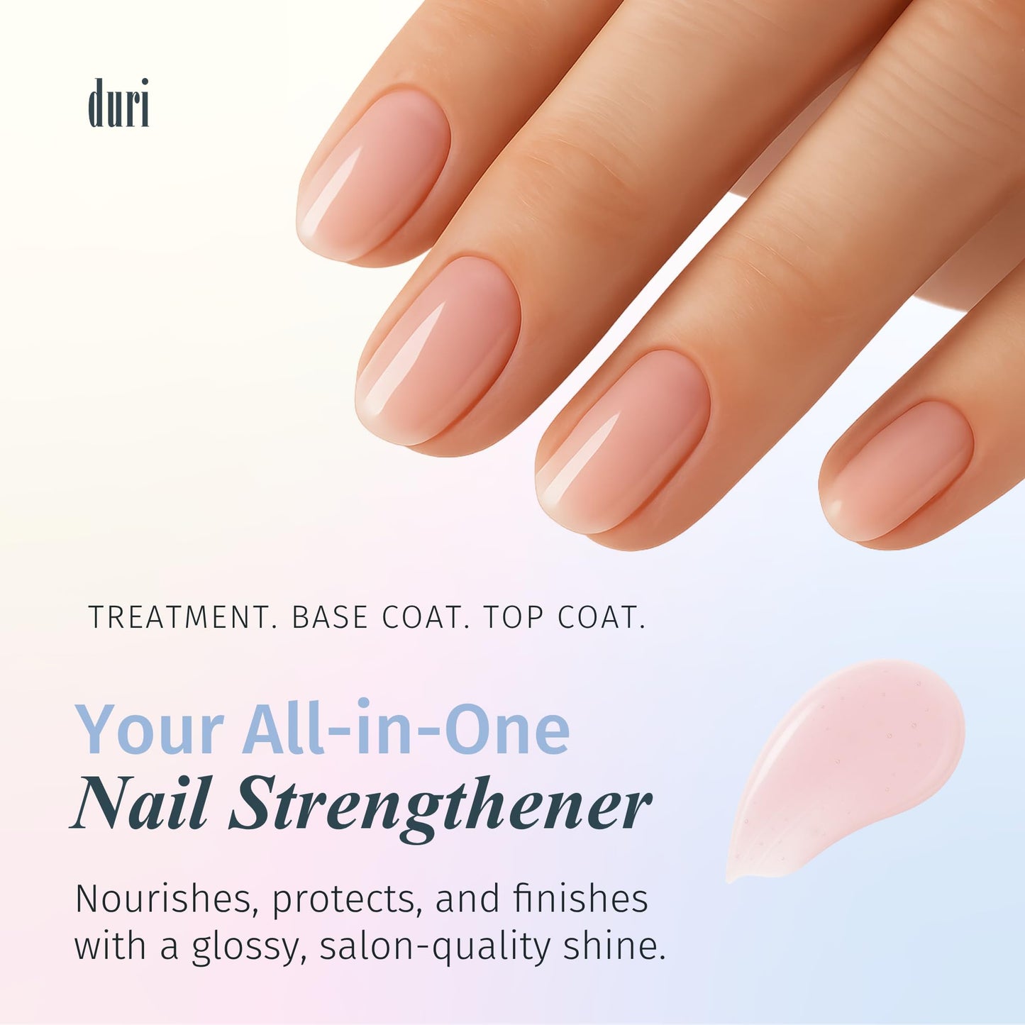 Duri Rejuvacote 1 Original Maximum Strength Nail Growth System Base and Top Coat - Nail Hardener Repair Chipping Strengthen Breaking