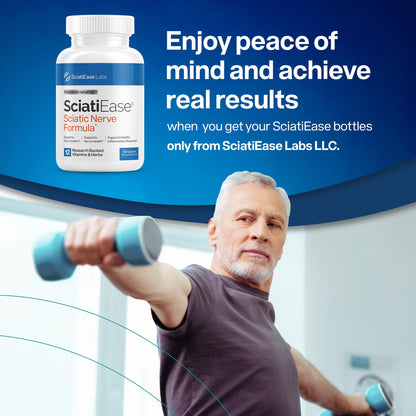 SciatiEase Sciatic Nerve Health Support Supplement - Nerve Support Formula with AlphaPalm, Pea, Vitamin B Complex, Alpha Lipoic Acid 300mg - 120 Capsules SciatiEaseBuy Supplements Australia