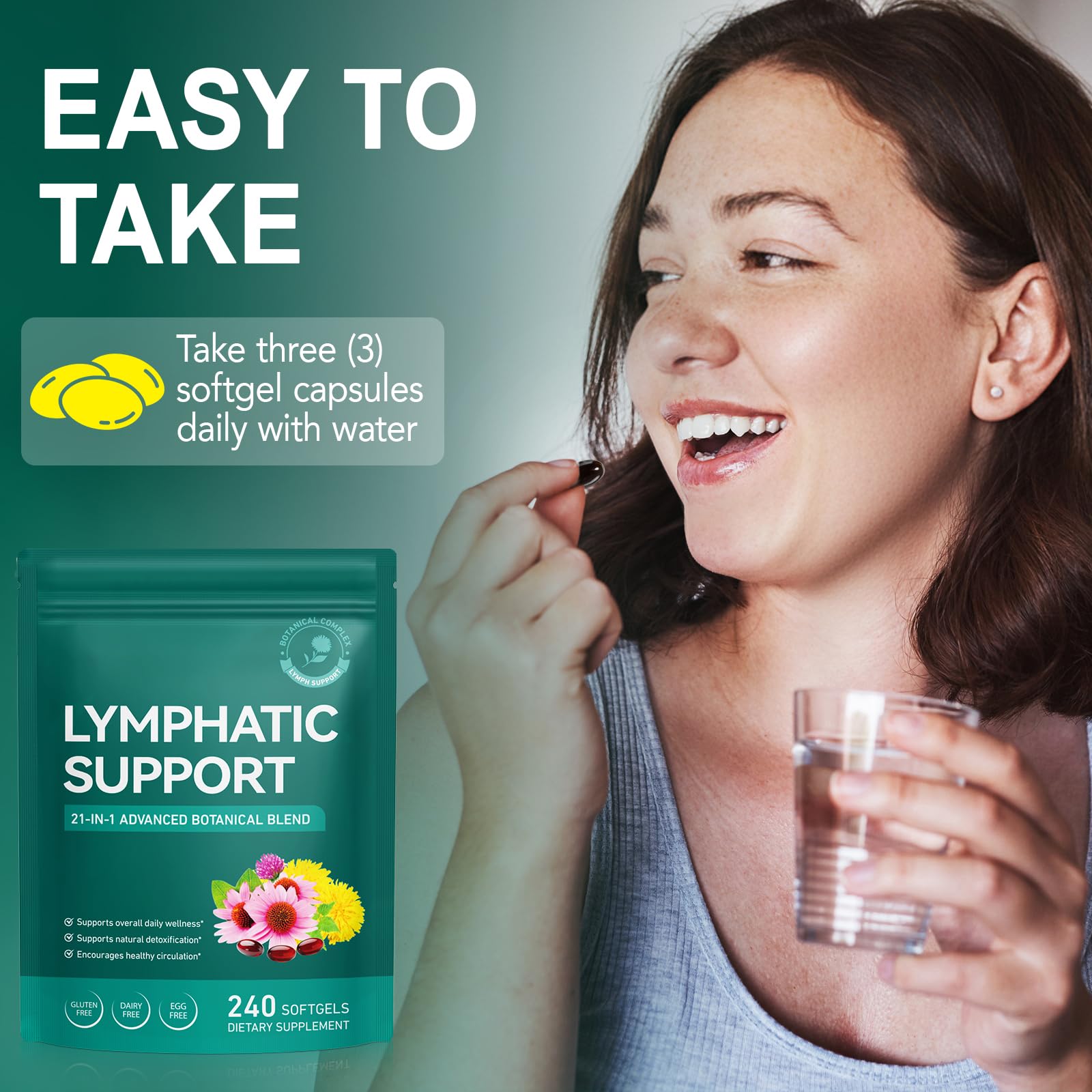 Vawcrn Lymphatic Drainage Supplement, 21-in-1 Advanced Botanical Complex, with Burdock Root, Dandelion, Supports Promotes Healthy Circulation & Circulation, 240 Softgels Vawcrn buy supplements Au