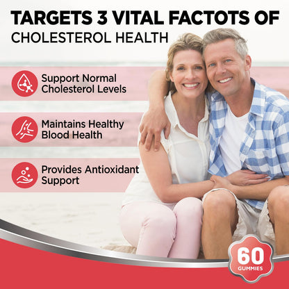 HOLLEGEND Cholesterol Gummies Sugar-Free,12-in-1 Cholesterol Supplements with Plant Sterols,Citrus Bergamot,CoQ10 and Vitamins for Cholesterol Health, Vegan, Mixed Berry Flavor, 60 Counts HOLLEGENDBuy Supplements Australia
