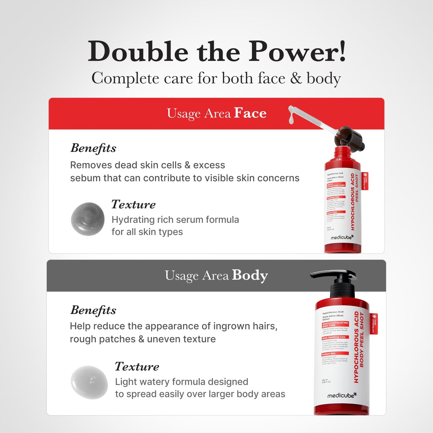medicube Peel Shot with Hypochlorous Acid | Gentle Exfoliating Serum for Dead Skin Cells & Pores, Blackheads & Excess Sebum Control