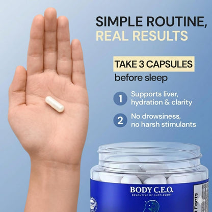 Body C.E.O. After Drinking Aid - Electrolyte Balance & Recovery - DHM (Dihydromyricetin), L-Cysteine, Prickly Pear, Milk Thistle, Zinger, Vitamin-B for Recovery - Filler-Free Formula - 60 Capsules BODY C.E.O. EXECUTIVE OF SUPPLEMENTS buy supplements Au