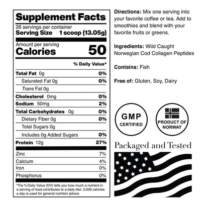 Norcal Marine Collagen - 12oz Marine Collagen Peptides Powder | High Protein, Zero Fat/Sugar/Carb | Skin, Hair, Nail & Joint Health | Low Metals, US GMP Certified NorCal Organic buy supplements Au