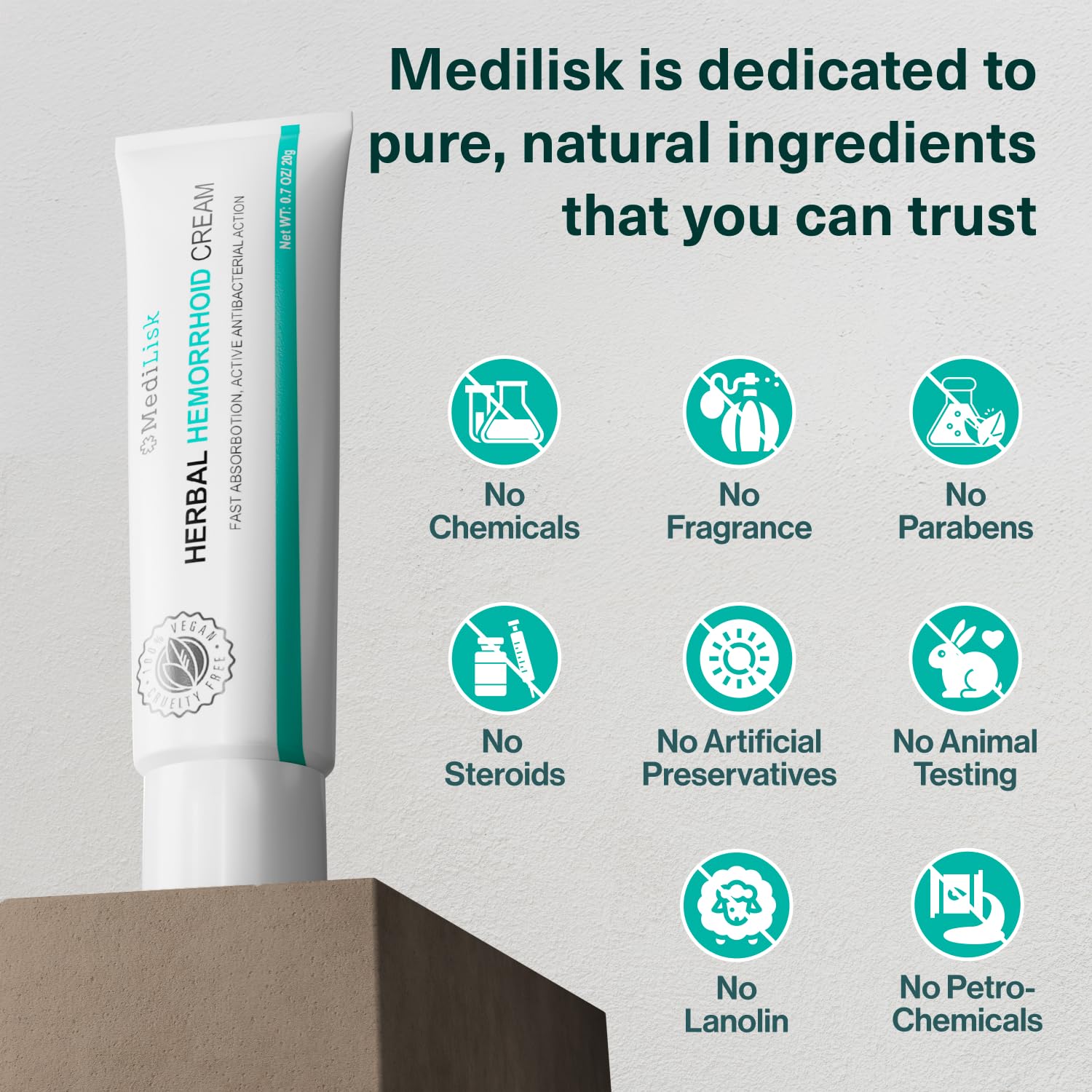 MediLisk Herbal Hemorrhoid Cream – Hemorrhoid Treatment – Fast Acting Formula for Supporting with Itching & Burning – Non-Steroidal Natural Formula – 0.7 oz – Pack of 1 MediLiskBuy Supplements Australia
