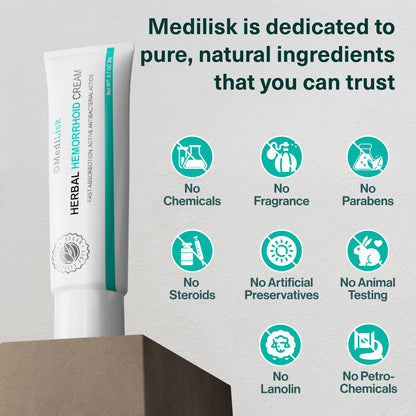 MediLisk Herbal Hemorrhoid Cream – Hemorrhoid Treatment – Fast Acting Formula for Supporting with Itching & Burning – Non-Steroidal Natural Formula – 0.7 oz – Pack of 1 MediLiskBuy Supplements Australia