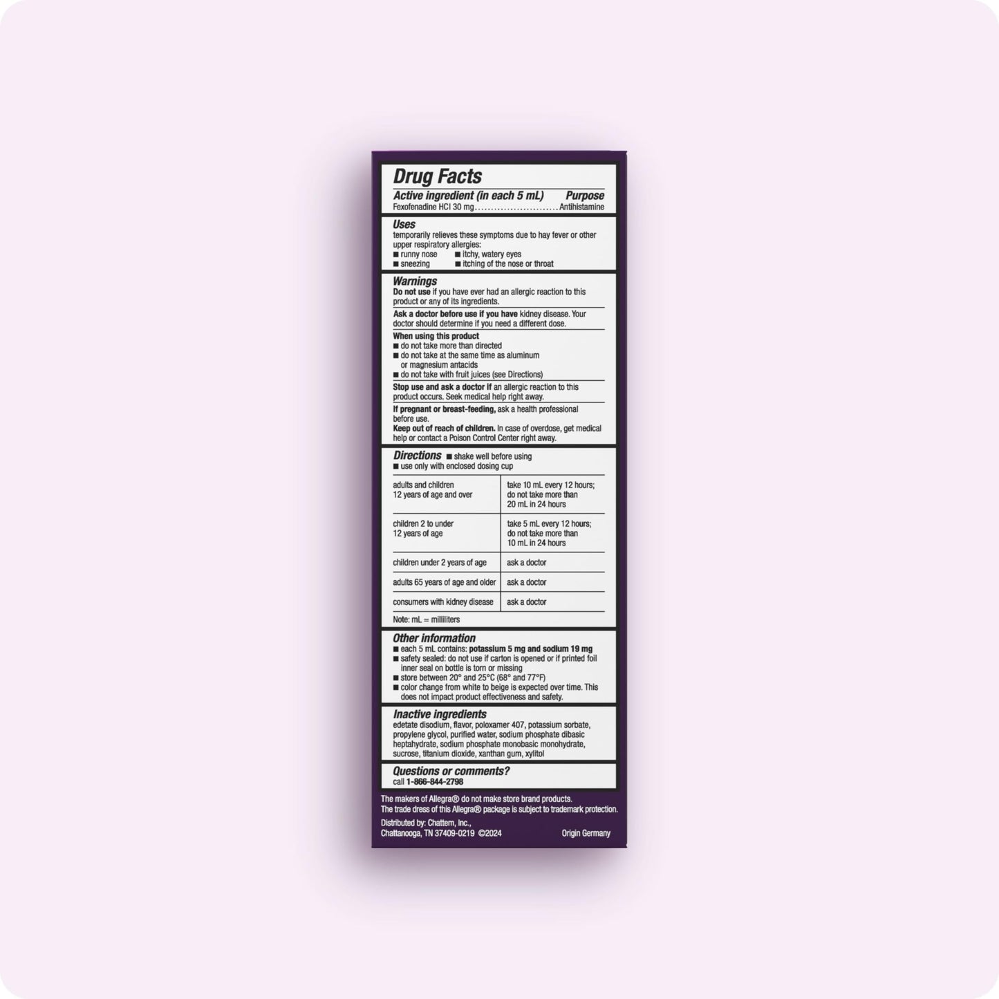 Allegra Children's 12-Hour Allergy Relief Liquid, Non-Drowsy Indoor and Outdoor Allergy Medicine, 30 mg Fexofenadine HCI Antihistamine for Kids, Berry Flavor, 8 oz Allegra buy supplements Au