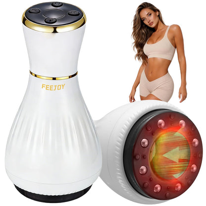 FEEJOY Electric Lymphatic Drainage Massager with Pulse Therapy & Heat – 12-Level Cupping Massage Device for Cellulite Reduction, Body Sculpting, Deep Tissue Pain Relief & Muscle Recovery, White FEEJOY buy supplements Au