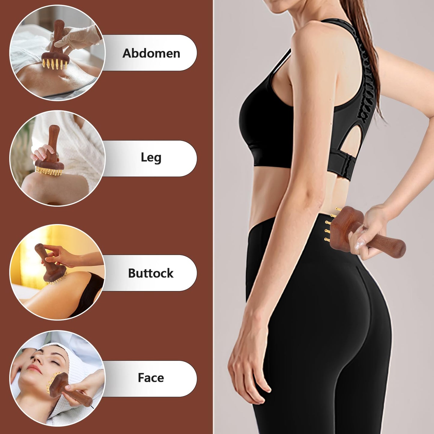 KintKita Wood Therapy Massage Tools,Lymphatic Drainage Massager Helps Reduce Cellulite for Belly Arms & Legs, Anti Cellulite Massager Body Sculpting Tools for Body Contouring & Muscle Relief KintKita buy supplements Au