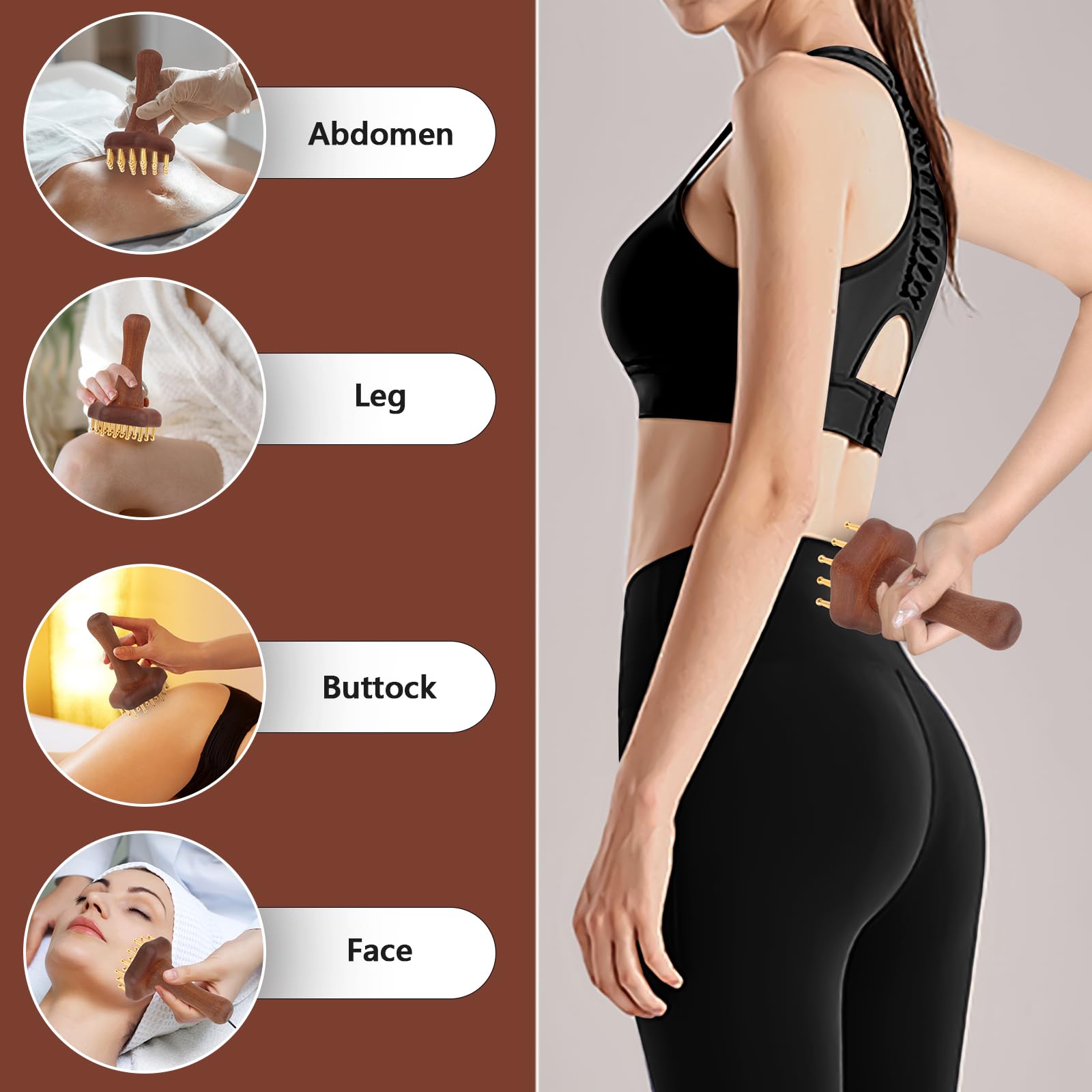 KintKita Wood Therapy Massage Tools,Lymphatic Drainage Massager Helps Reduce Cellulite for Belly Arms & Legs, Anti Cellulite Massager Body Sculpting Tools for Body Contouring & Muscle Relief KintKita buy supplements Au