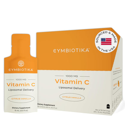 CYMBIOTIKA Vitamin C Individual Packets, Liposomal Delivery, Supplement for Immune Support, Collagen Boost, & Healthy Aging
